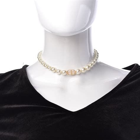 dior black choker|christian Dior pearl necklace.